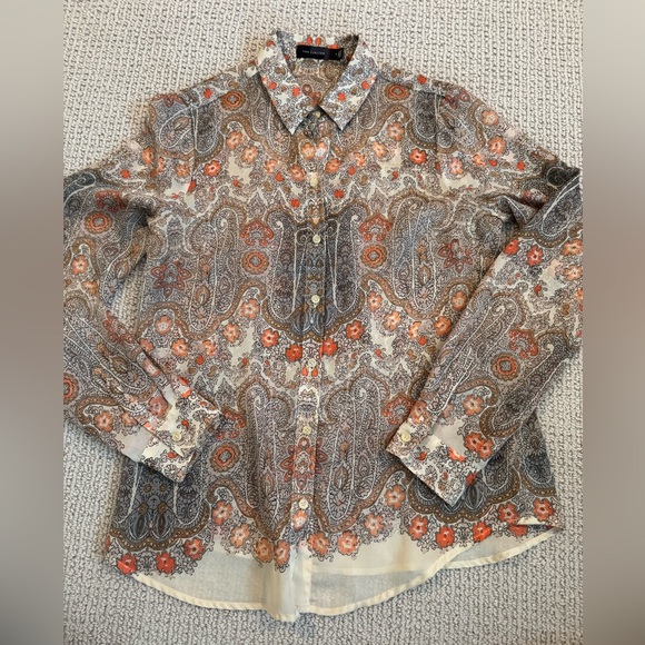 The Limited Paisley Button-Up blouse - Picture 1 of 7